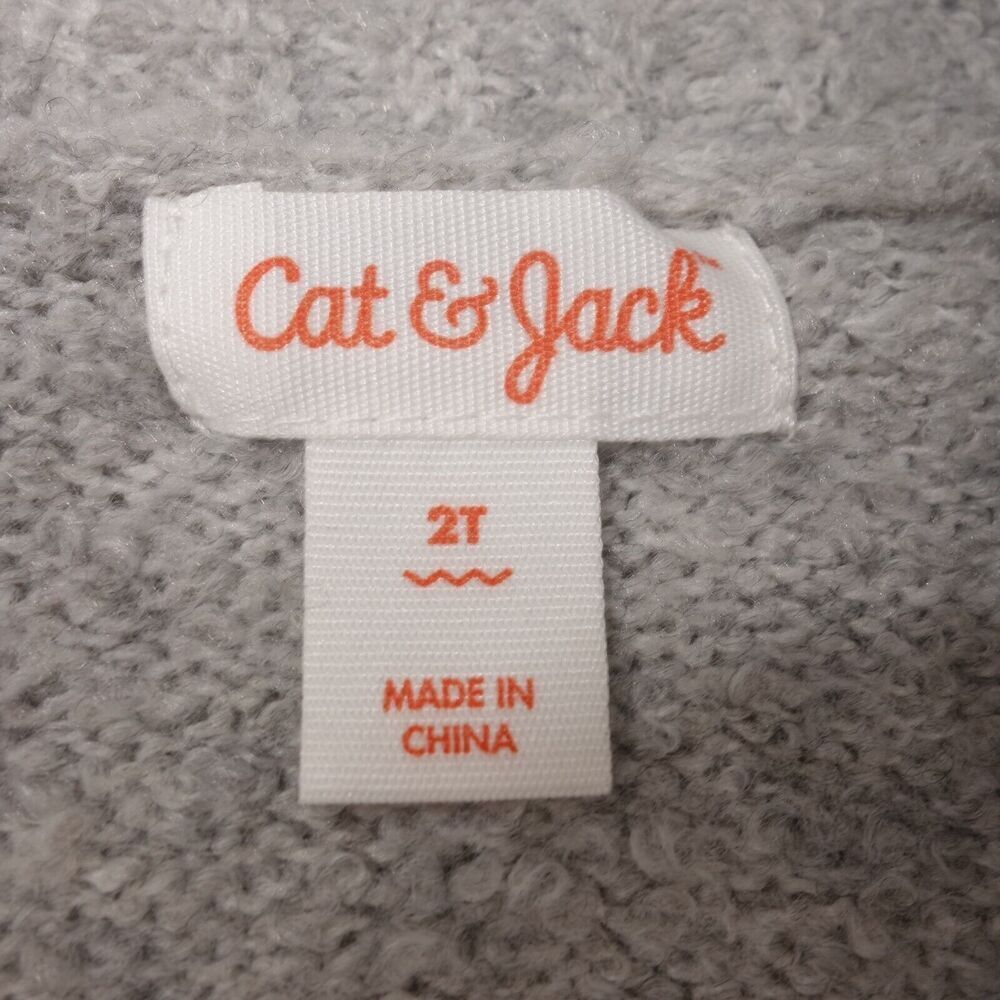 NEW Cat & Jack Super Soft Cardigan Sweater Toddler Girl’s Size 2T Gray Boho - Picture 2 of 7